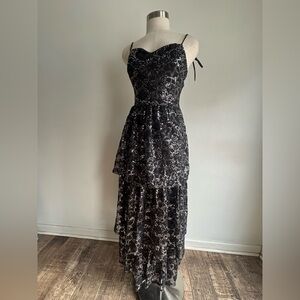Nasty Gal Black and Silver formal dress